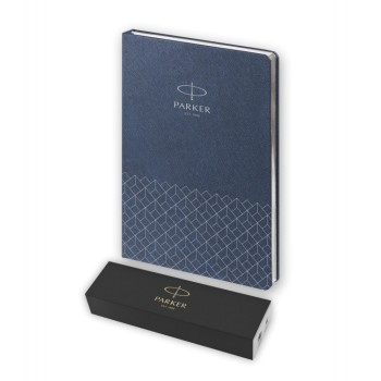 Подарочный набор: Ручка перьевая Parker Jotter Royal Blue CT, Mblue и Ежедневник недатированный, синий