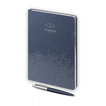 Подарочный набор: Шариковая ручка Parker Jotter Essential, Royal Blue CT и Ежедневник недатированный, синий