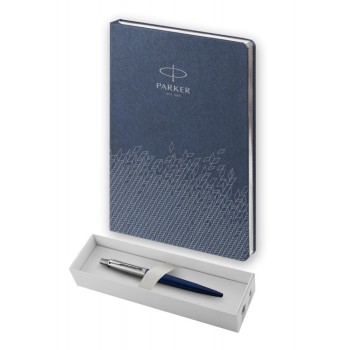 Подарочный набор: Шариковая ручка Parker Jotter Essential, Royal Blue CT и Ежедневник недатированный, синий