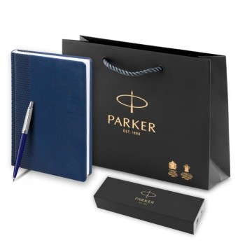 Подарочный набор: Ежедневник недатированный и Шариковая ручка Parker Jotter K160, цвет: Blue