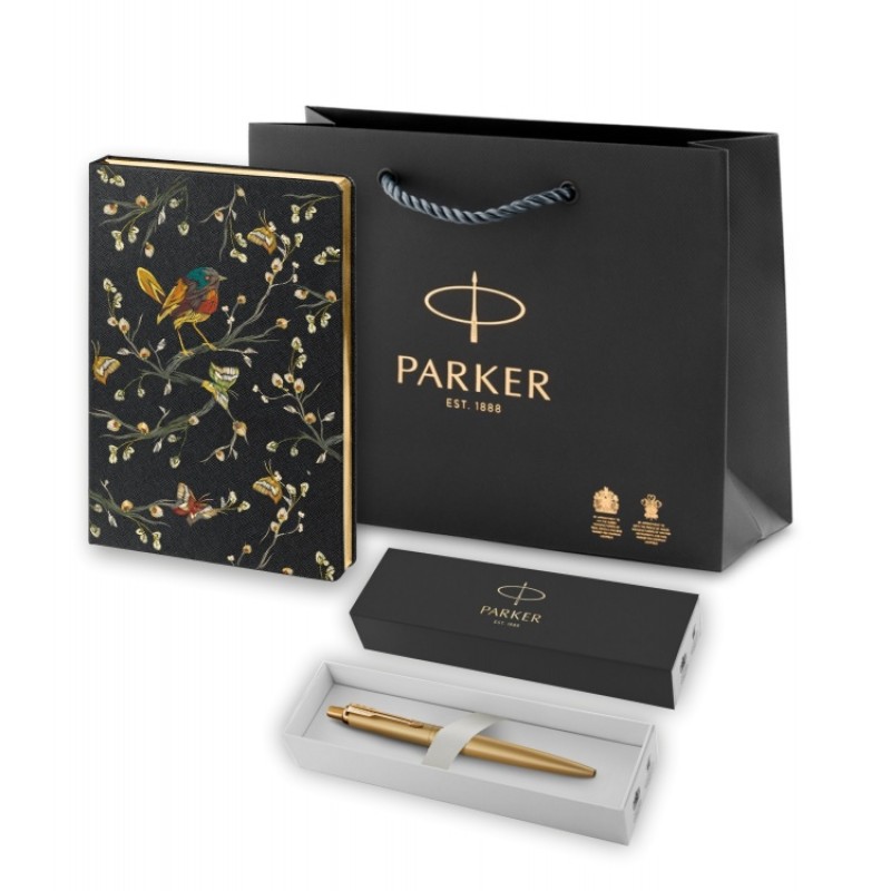 Подарочный набор: Jotter XL SE20 Monochrome в подарочной упаковке, цвет: Gold, стержень Mblue и Ежедневник недатированный, черный.