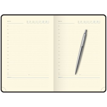 Подарочный набор:  Шариковая ручка Parker Jotter Essential, St. Steel СT и Ежедневник недатированный серебряный срез, белый.