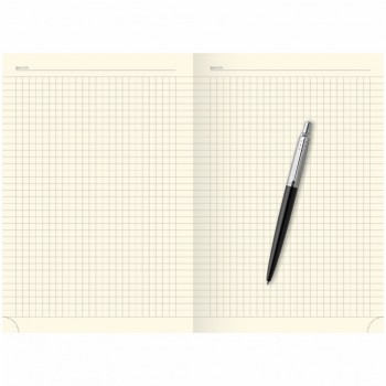 Подарочный набор:  Шариковая ручка Parker Jotter Essential, Satin Black CT и Ежедневник недатированный, черный срез, черный.