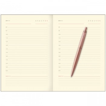 Подарочный набор: Шариковая ручка Parker Jotter XL SE20 Monochrome Pink Gold и Ежедневник недатир. Golden mirror
