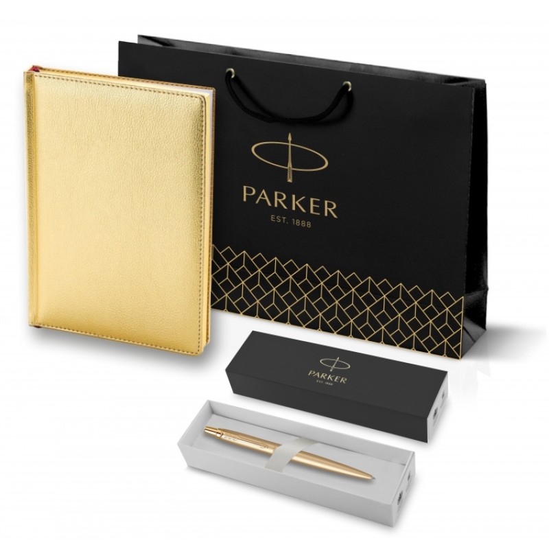 Подарочный набор: Шариковая ручка Jotter XL Gold и Ежедневник недатированный золотистый золотой срез