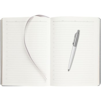 Подарочный набор: Шариковая ручка Parker Jotter K60, цвет: White и Ежедневник  недатированный, серый
