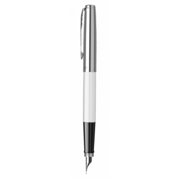 Перьевая ручка Parker Jotter, цвет ORIGINALS WHITE CT, цвет чернил синий/черный, толщина линии M, В БЛИСТЕРЕ