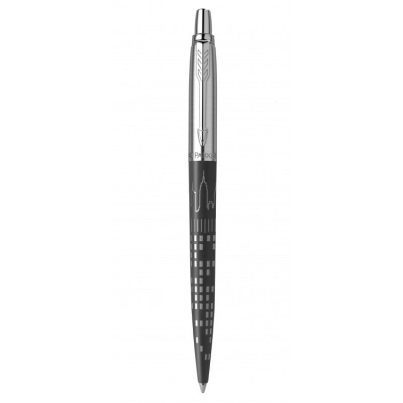 Шариковая ручка Parker Jotter New York Black CT, стержень: M, цвет чернил: blue, в подарочной упаковке