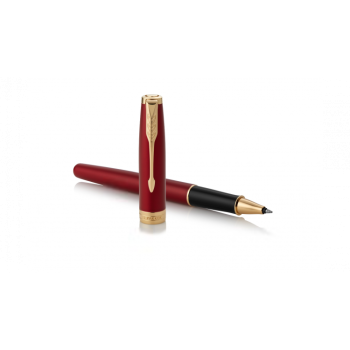 Ручка-роллер Parker Sonnet Red Intense GT, стержень: F, цвет чернил: black, в подарочной упаковке