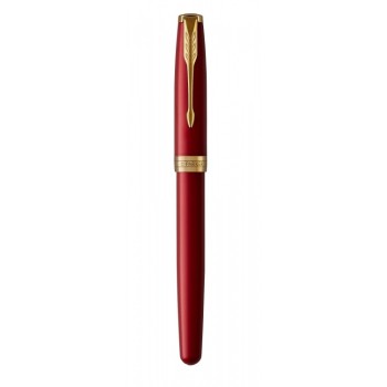 Ручка-роллер Parker Sonnet Red Intense GT, стержень: F, цвет чернил: black, в подарочной упаковке