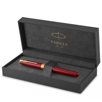 Ручка-роллер Parker Sonnet Red Intense GT, стержень: F, цвет чернил: black, в подарочной упаковке