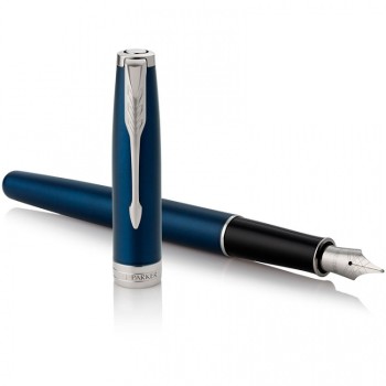 Перьевая ручка Parker Sonnet Subtle Blue Lacquer CT, перо: F или М, цвет чернил:black, в подарочной упаковке.