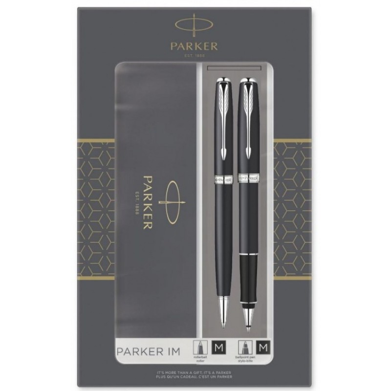 Набор из двух ручек  Parker SONNET BLACK CT ручка роллер и шариковая ручка
