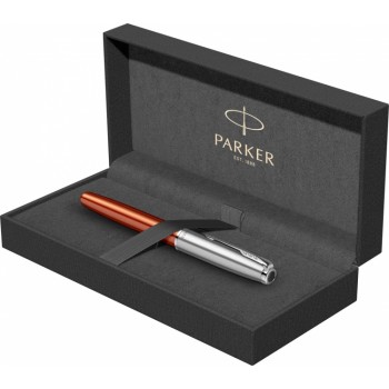Перьевая ручка Parker Sonnet Essentials Orange SB Steel CT, перо: F, цвет чернил black, в подарочной упаковке.