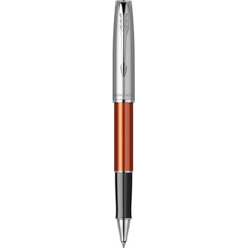 Ручка-роллер Parker Sonnet Essentials Orange SB Steel CT, цвет чернил black,перо: F, в подарочной упаковке.