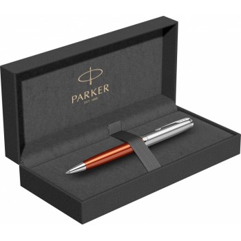Шариковая ручка Parker Sonnet Essentials Orange SB Steel CT, цвет чернил black, стержень: M, в подарочной упаковке.