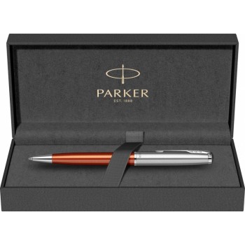 Шариковая ручка Parker Sonnet Essentials Orange SB Steel CT, цвет чернил black, стержень: M, в подарочной упаковке.