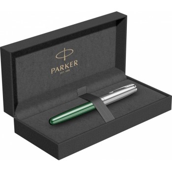 Перьевая ручка Parker Sonnet Essentials Green SB Steel CT, перо: F, цвет чернил black, в подарочной упаковке.