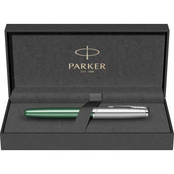 Перьевая ручка Parker Sonnet Essentials Green SB Steel CT, перо: F, цвет чернил black, в подарочной упаковке.