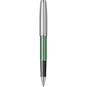 Ручка-роллер Parker Sonnet Essentials Green SB Steel CT, цвет чернил black, перо: F, в подарочной упаковке.