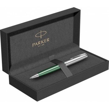 Шариковая ручка Parker Sonnet Essentials Green SB Steel CT, цвет чернил black, стержень: M, в подарочной упаковке.