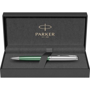 Шариковая ручка Parker Sonnet Essentials Green SB Steel CT, цвет чернил black, стержень: M, в подарочной упаковке.