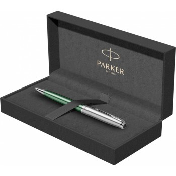 Шариковая ручка Parker Sonnet Essentials Green SB Steel CT, цвет чернил black, стержень: M, в подарочной упаковке.