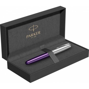 Перьевая ручка Parker Sonnet Essentials Violet SB Steel CT, перо: F, цвет чернил black, в подарочной упаковке.
