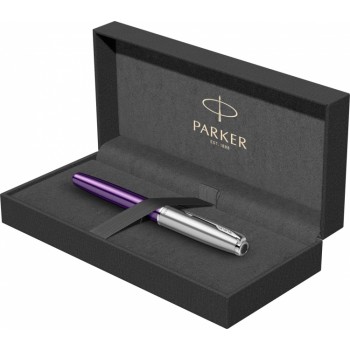 Перьевая ручка Parker Sonnet Essentials Violet SB Steel CT, перо: F, цвет чернил black, в подарочной упаковке.