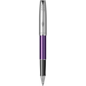 Ручка-роллер Parker Sonnet Essentials Violet SB Steel CT, цвет чернил black, перо: F,  в подарочной упаковке.
