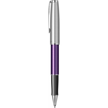 Ручка-роллер Parker Sonnet Essentials Violet SB Steel CT, цвет чернил black, перо: F,  в подарочной упаковке.
