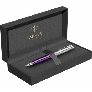 Шариковая ручка Parker Sonnet Essentials Violet SB Steel CT, цвет чернил black, стержень: M, в подарочной упаковке.