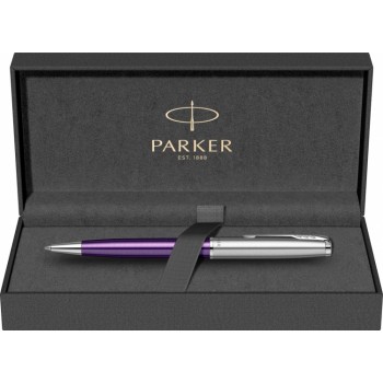Шариковая ручка Parker Sonnet Essentials Violet SB Steel CT, цвет чернил black, стержень: M, в подарочной упаковке.