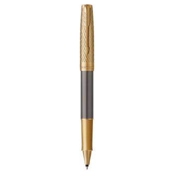 Ручка роллер Parker Sonnet Pioneers T542 Gray and Gold, стержень: F, цвет чернил: black, в подарочной коробке