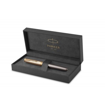 Ручка роллер Parker Sonnet Pioneers T542 Gray and Gold, стержень: F, цвет чернил: black, в подарочной коробке