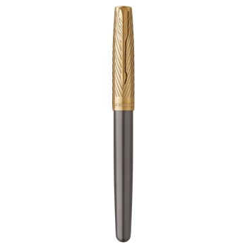Ручка роллер Parker Sonnet Pioneers T542 Gray and Gold, стержень: F, цвет чернил: black, в подарочной коробке