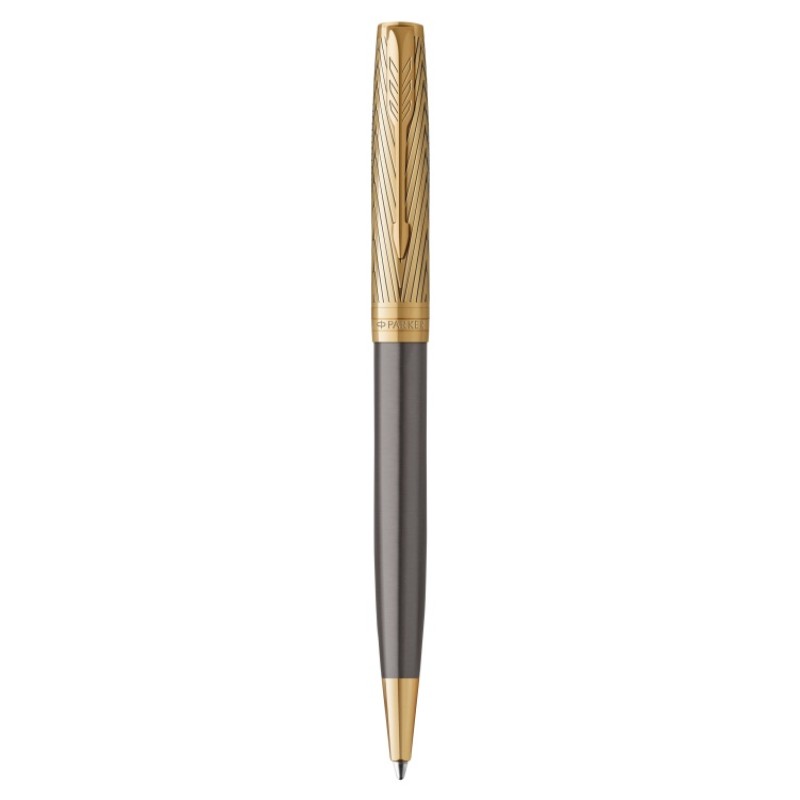Шариковая ручка Parker Sonnet Pioneers K542 Gray and Gold, стержень: M, цвет чернил: black, в подарочной коробке