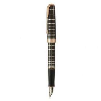 Перьевая ручка и чехол из кожи Parker Sonnet F531 PREMIUM Masculine, цвет: Brown PGT, перо: F,золото 18К