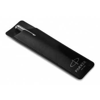 Перьевая ручка и чехол из кожи Parker Sonnet Premium Refresh RED CT, перо 18K, толщина F, цвет чернил black, в подарочной упаковке