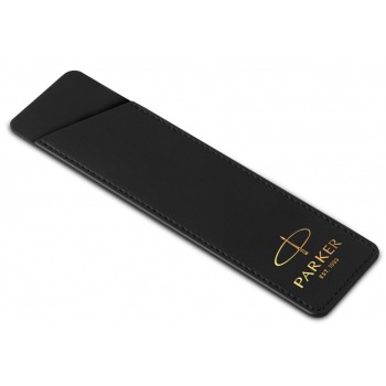 Перьевая ручка  и чехол из кожи Parker Sonnet Premium Refresh BLACK GT, перо 18K, перо: F, цвет чернил black, в подарочной упаковке