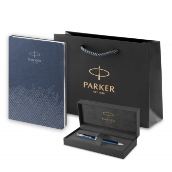Подарочный набор: Шариковая ручка Sonnet Blue Lacquer CT и Ежедневник недатированный синий