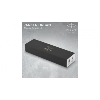 Шариковая ручка Parker Urban (матовый черный лак) Muted Black Chrome Trim, стержень: M, цвет чернил: blue/black, в подарочной упаковке.