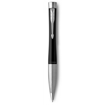 Шариковая ручка Parker Urban (матовый черный лак) Muted Black Chrome Trim, стержень: M, цвет чернил: blue/black, в подарочной упаковке.