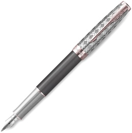 Ручка перьевая Parker Sonnet Premium F537, Metal Grey PGT (Перо F)
