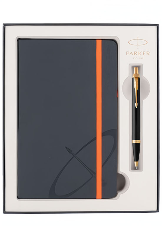 Набор Parker IM Black GT (шариковая ручка + блокнот)